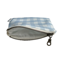 Load image into Gallery viewer, Small Zipper Pouch - Blue Gingham
