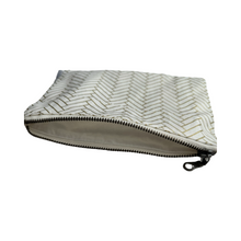 Load image into Gallery viewer, Large Zipper Pouch - Gold Herringbone
