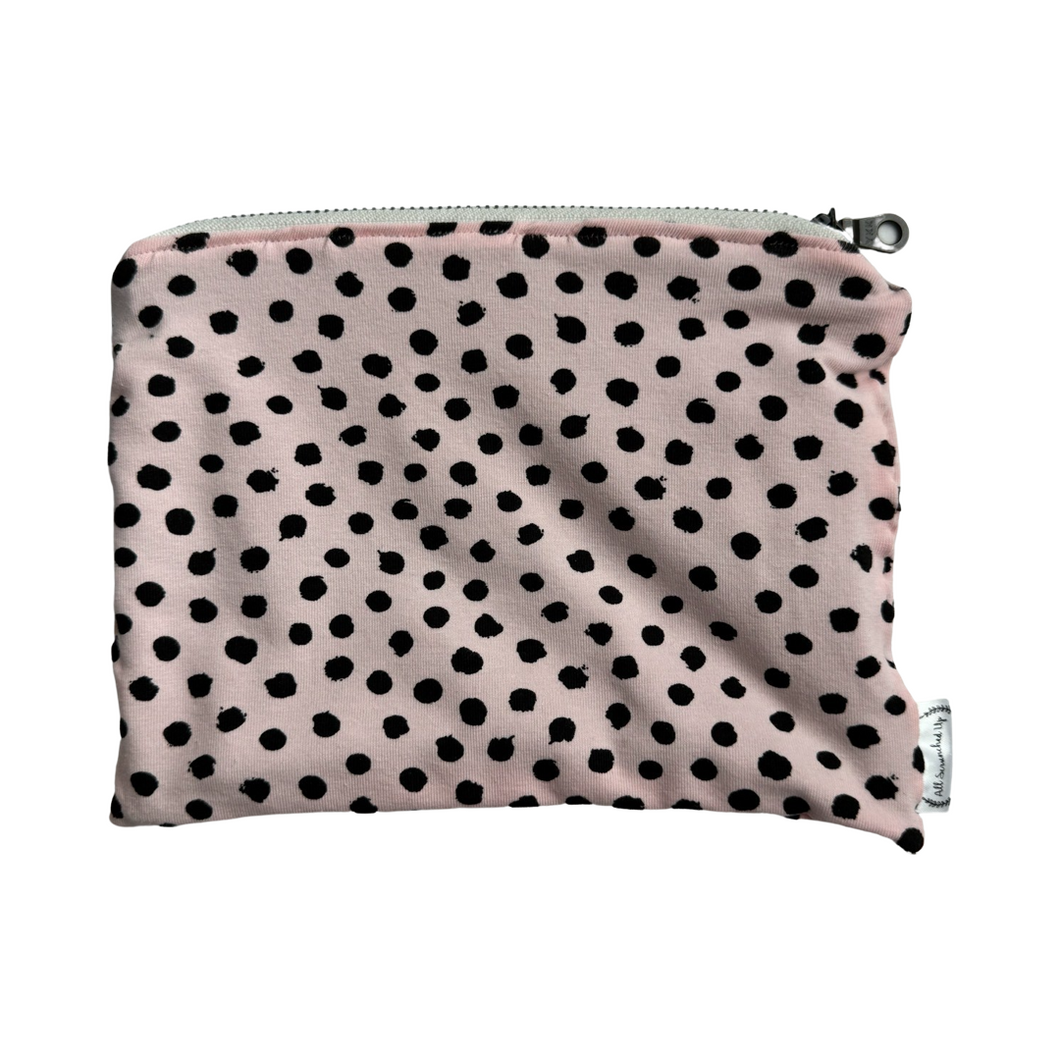 Large Zipper Pouch - Pink Dots