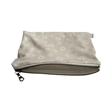 Load image into Gallery viewer, Large Zipper Pouch - Cream Daisies
