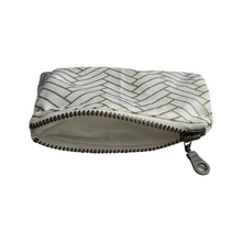 Load image into Gallery viewer, Small Zipper Pouch - Gold Herringbone
