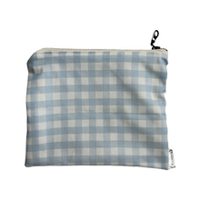 Load image into Gallery viewer, Large Zipper Pouch - Blue Gingham
